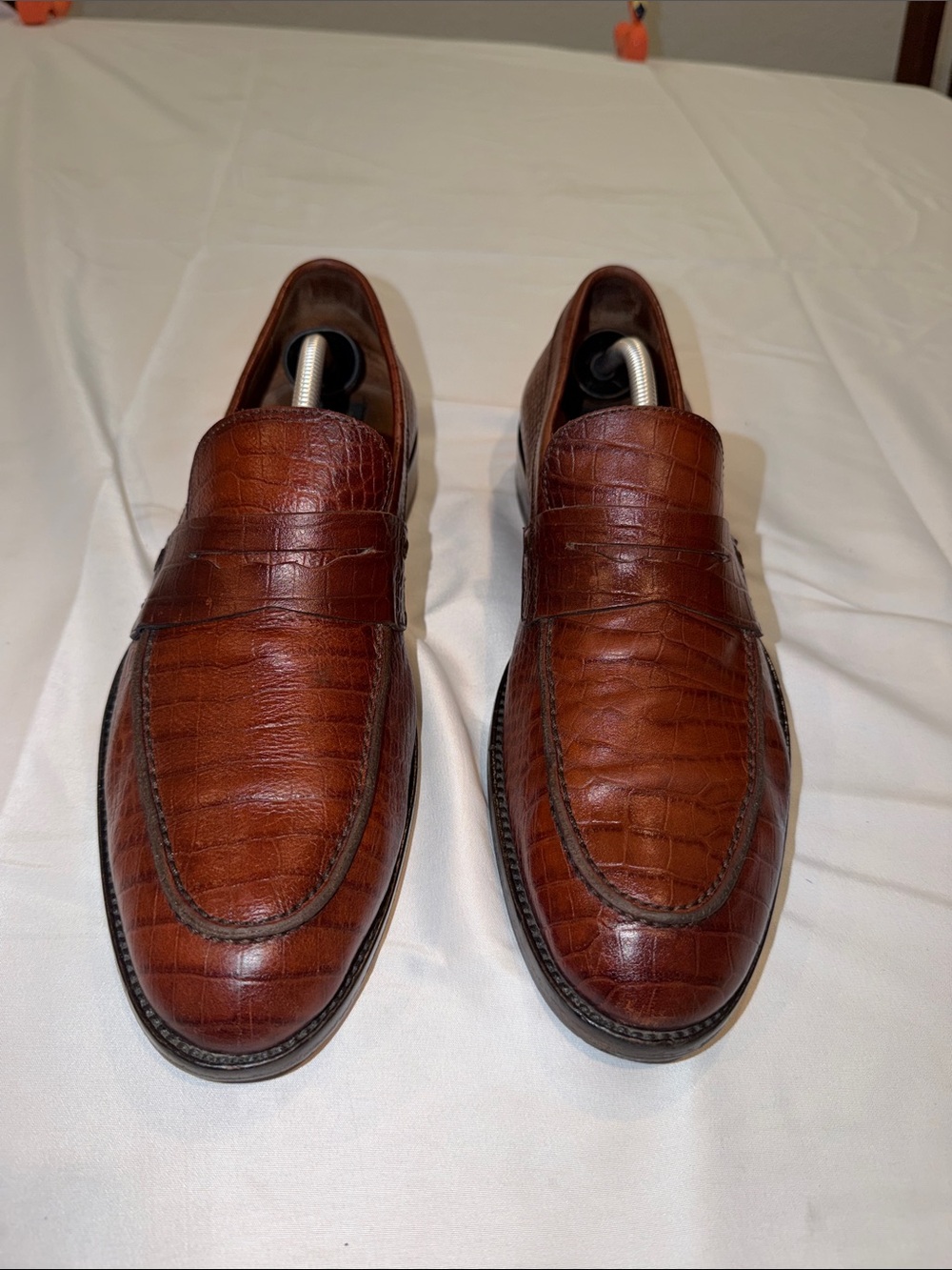 To Boot New York Adam Derrick Brown Crocodile Men’s Loafers Shoes SZ 10